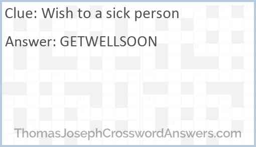 Wish to a sick person Answer