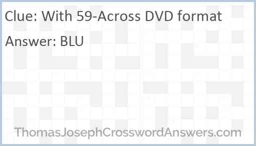 With 59-Across DVD format Answer