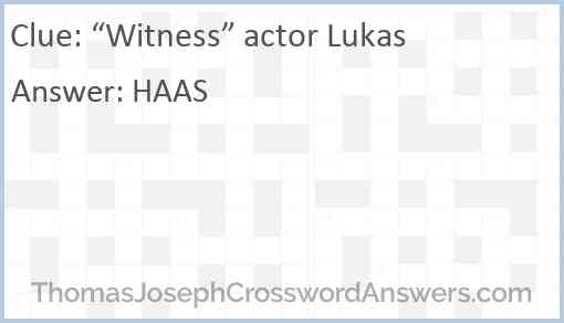 “Witness” actor Lukas Answer