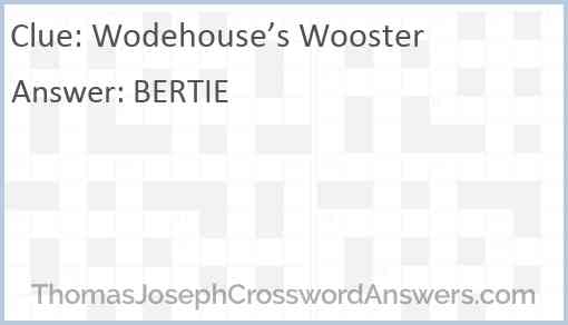 Wodehouse’s Wooster Answer