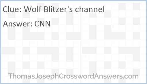 Wolf Blitzer's channel Answer