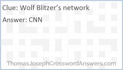 Wolf Blitzer’s network Answer