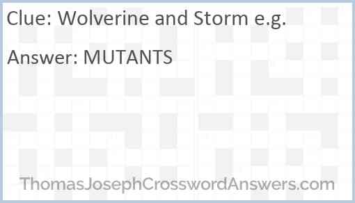Wolverine and Storm e.g. Answer