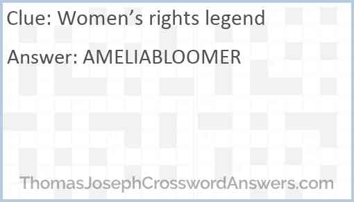 Women’s rights legend Answer