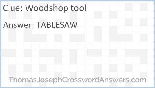 Woodshop tool Answer