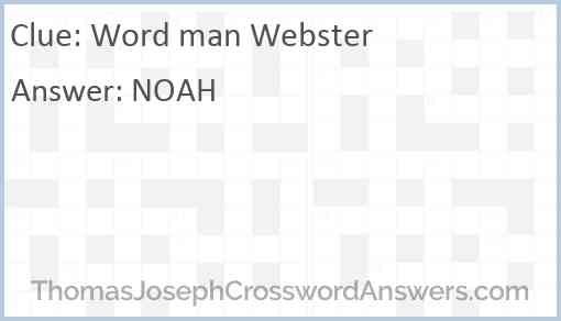 Word man Webster Answer