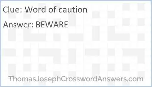 Word of caution Answer