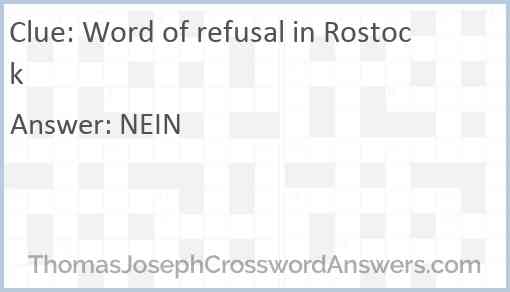 Word of refusal in Rostock Answer