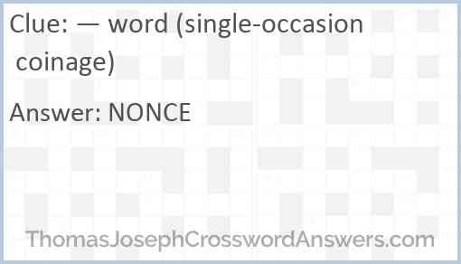 — word (single-occasion coinage) Answer