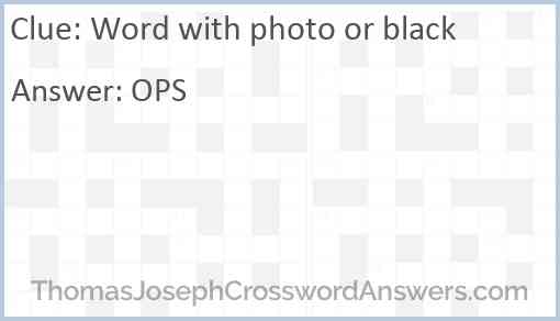 Word with photo or black Answer