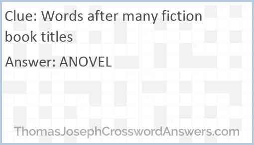 Words after many fiction book titles Answer