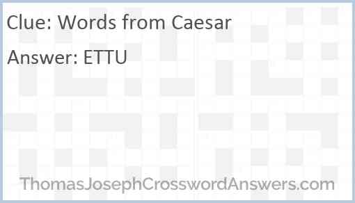 Words from Caesar Answer