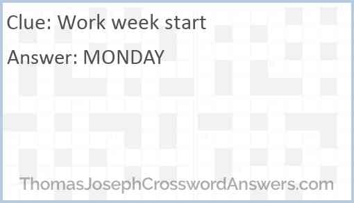 Work week start Answer