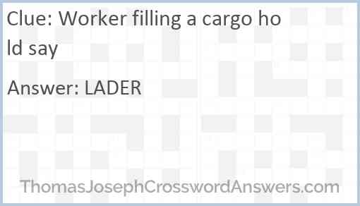 Worker filling a cargo hold say Answer