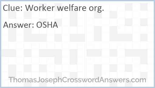 Worker welfare org. Answer
