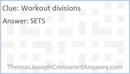 Workout divisions Answer