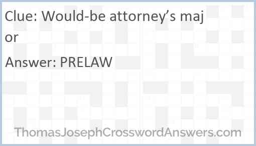 Would-be attorney’s major Answer