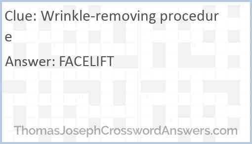 Wrinkle-removing procedure Answer