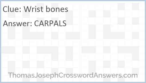 Wrist bones Answer