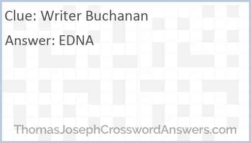 Writer Buchanan Answer