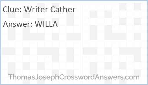 Writer Cather Answer