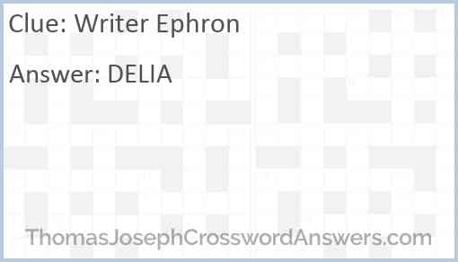 Writer Ephron Answer