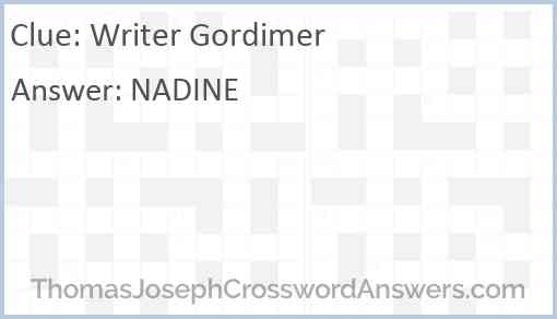 Writer Gordimer Answer