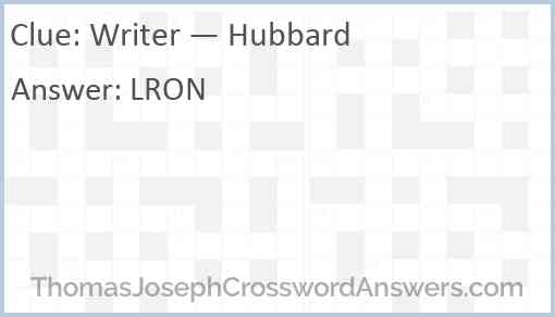 Writer — Hubbard Answer