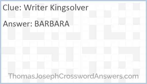 Writer Kingsolver Answer