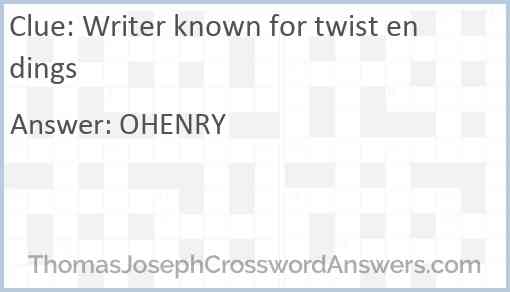 Writer known for twist endings Answer