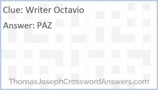 Writer Octavio Answer