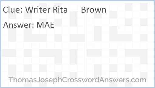 Writer Rita — Brown Answer