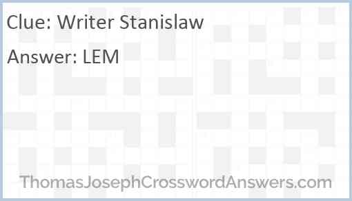 Writer Stanislaw Answer