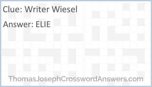 Writer Wiesel Answer