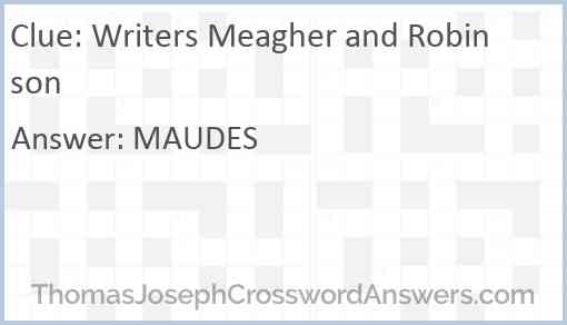 Writers Meagher and Robinson Answer