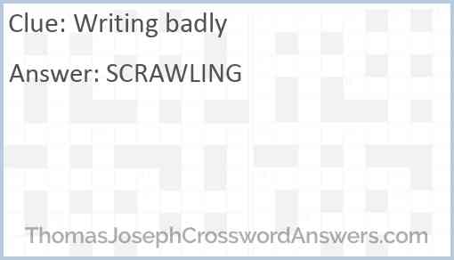 Writing badly Answer