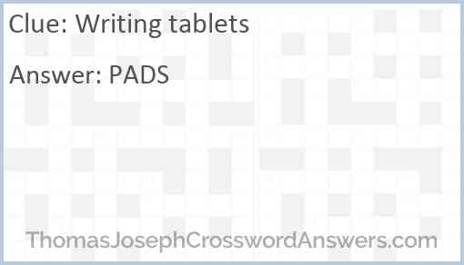 Writing tablets Answer