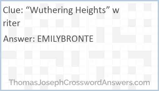“Wuthering Heights” writer Answer