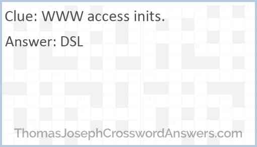 WWW access inits. Answer