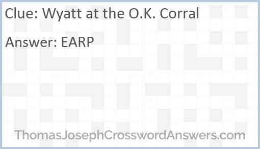 Wyatt at the O.K. Corral Answer