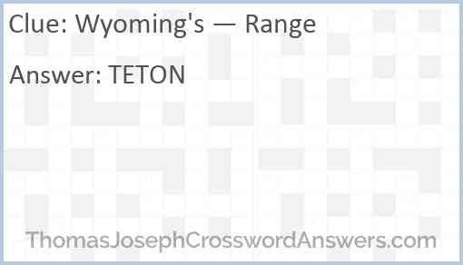 Wyoming’s — Range Answer