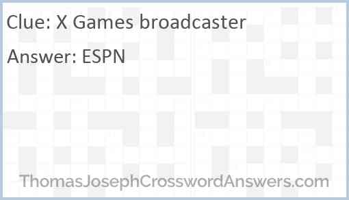 X Games broadcaster Answer