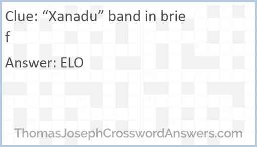 “Xanadu” band in brief Answer