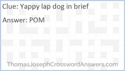 Yappy lap dog in brief Answer
