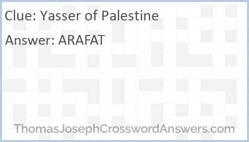 Yasser of Palestine Answer