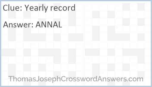 Yearly record Answer