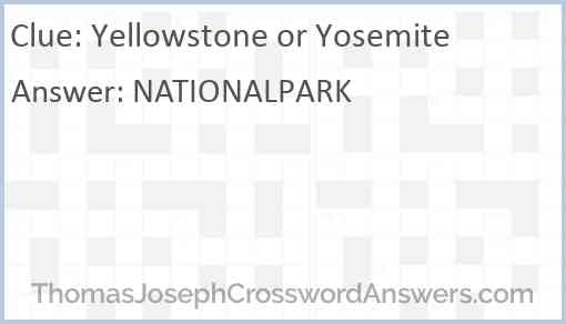 Yellowstone or Yosemite Answer