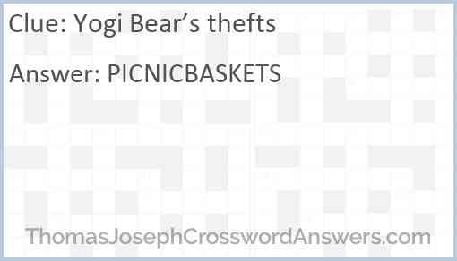 Yogi Bear’s thefts Answer