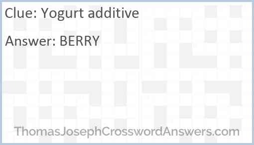 Yogurt additive Answer