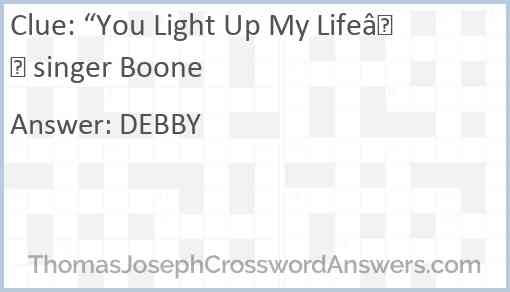 “You Light Up My Life” singer Boone Answer